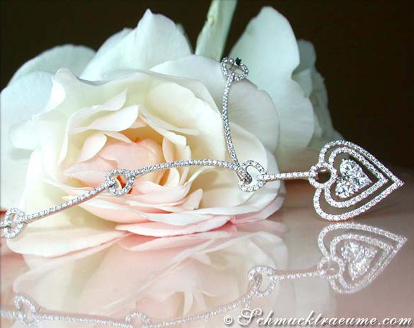 Exquisites Herz Collier mit Brillanten & Princess Diamanten - Image 4