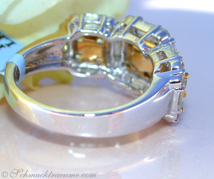 Luxuriöser gelbe Diamanten Ring mit Brillanten - Image 6
