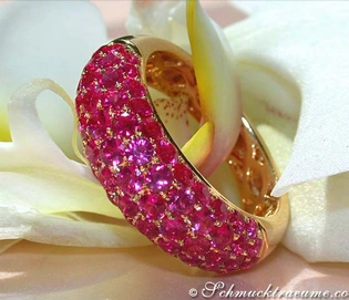 Edler Rubin Pavé Ring mit 3.550 Karat in Gelbgold 585