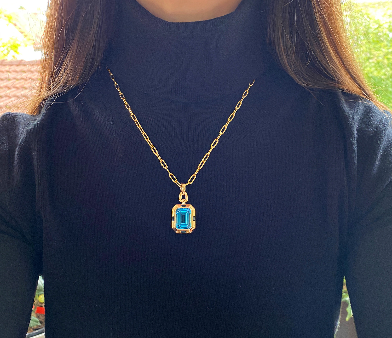 Außergewöhnliches Blautopas Collier "Blue Elegance" - Image 10