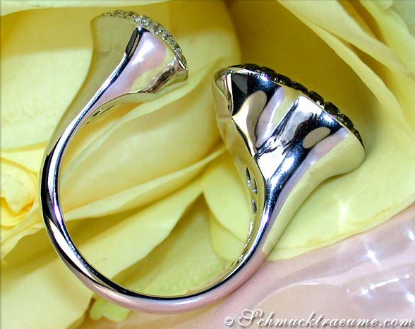 Auffallender Herz Ring mit schwarzen Diamanten - Image 5