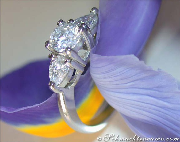 Femininer Brillant Solitär Ring mit Tropfen Diamanten - Image 6