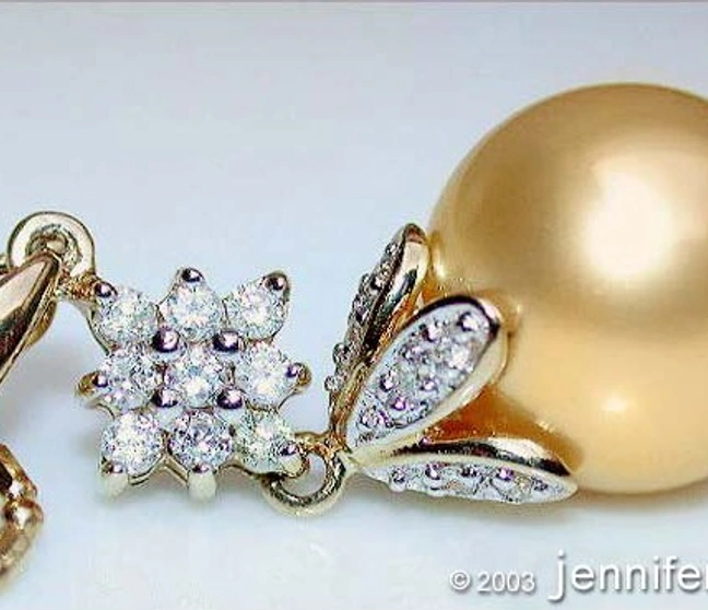 Goldene Südseeperle Brillanten Anhänger - Image 1 Goldene Südseeperle Brillanten Anhänger - Image 1