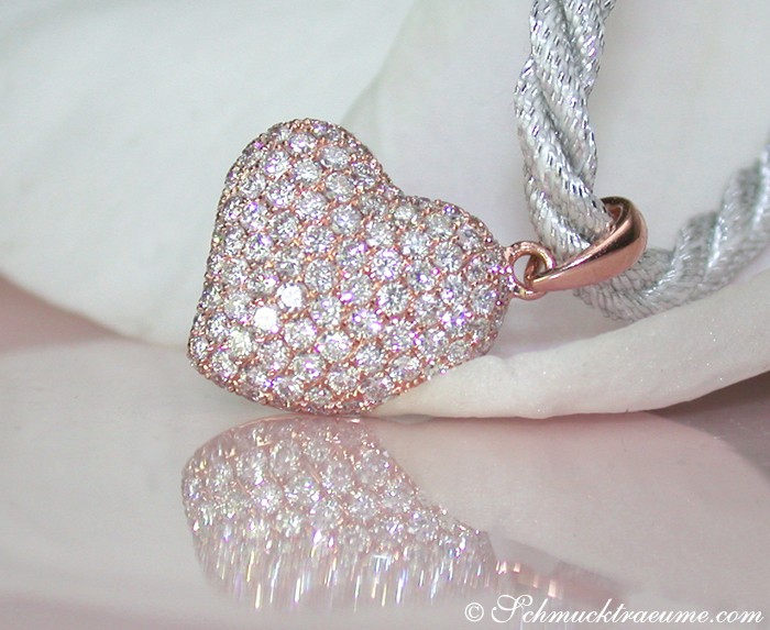 Zeitloser Brillanten Herz Anhänger in Roségold 750 - Image 2