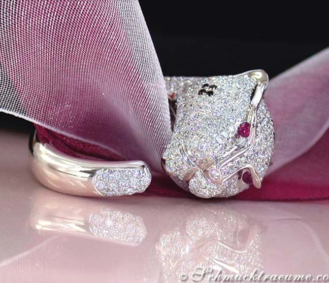 Stattlicher Panther Ring mit Brillanten - Image 1 Stattlicher Panther Ring mit Brillanten - Image 1
