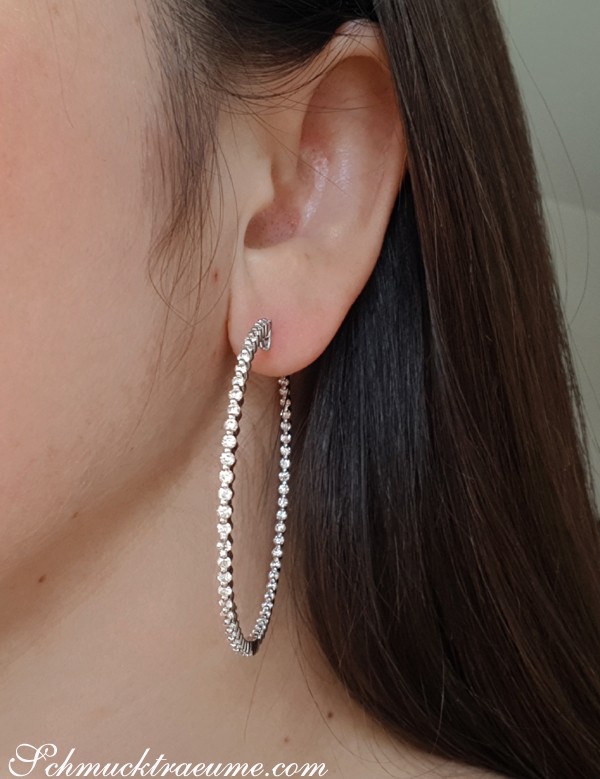 Prachtvoll große Diamanten Creolen (Ø 5,5 cm) - Image 4