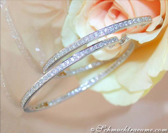 Exquisite Diamanten Creolen (Ø 4,50 cm) - Image 3