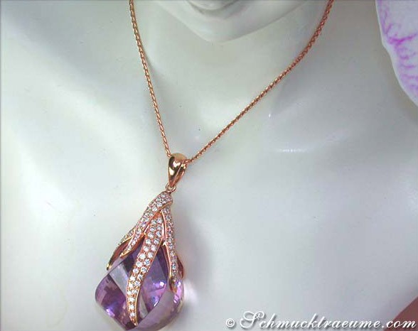 Stattlicher Amethyst Anhänger mit Brillanten - Image 5