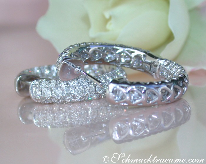 Hochkarätige Brillanten Pavé Creolen (Ø 2,40 cm) - Image 7