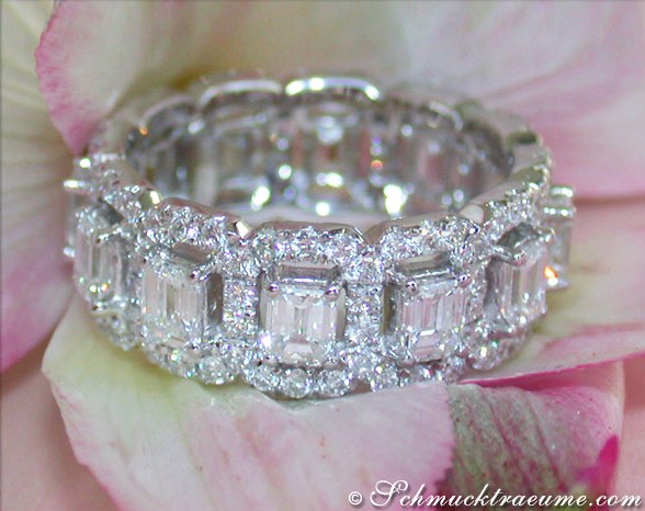 Prächtiger Diamanten Memory Ring (Smaragd & Brillant Schliff) - Image 3