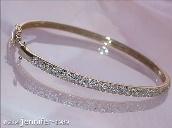 Gelbgold 585 Armband mit Diamantengürtel, Detailansicht.