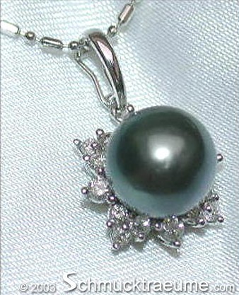 Eleganter Tahitiperle Brillanten Anhänger im Stern Design - Image 3