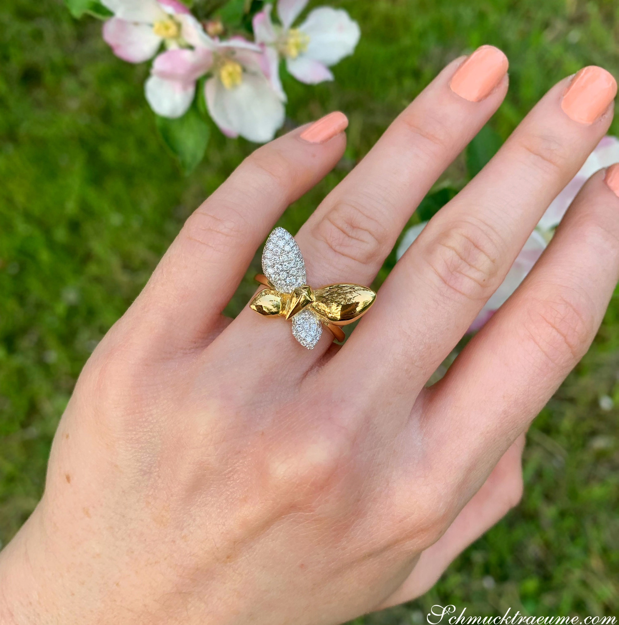 Brillanten Schmetterling Ring „Golden Butterfly“ - Image 8
