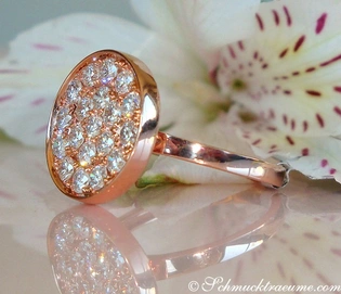 Roségold-Brillant-Ring mit 1.100 Karat TW SI Diamanten