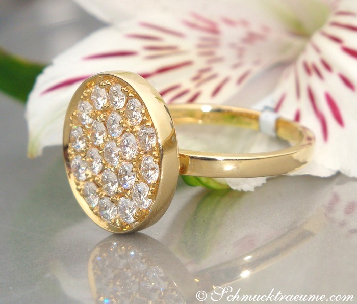 Ungewöhnlicher Brillant Ring in Gelbgold - Image 2