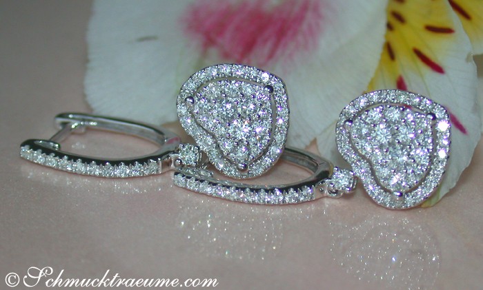 Elegante Diamant Ohrringe im Herz Design - Image 2