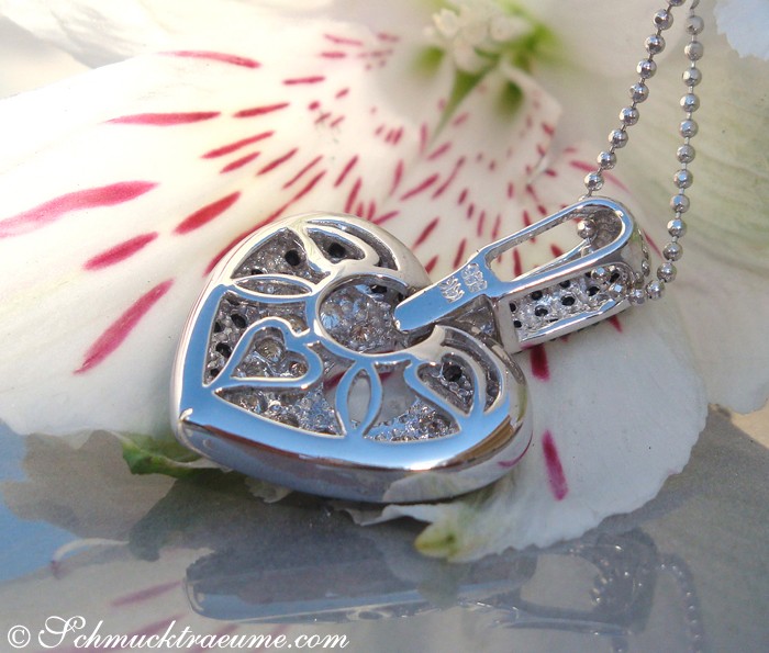 Interessanter Herz Anhänger mit schwarzen Diamanten & Brillanten - Image 6