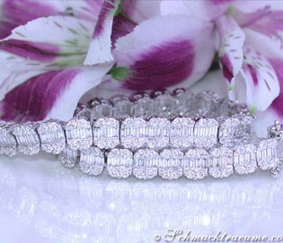 Armband aus Weißgold mit Baguette-Diamanten (6,06 ct.)