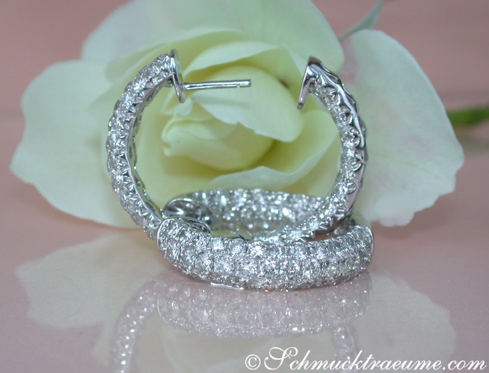 Hochkarätige Brillanten Pavé Creolen (Ø 2,40 cm) - Image 5