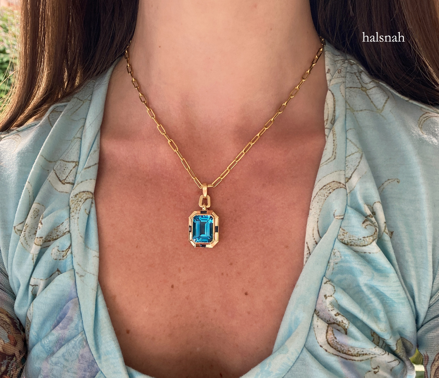 Außergewöhnliches Blautopas Collier "Blue Elegance" - Image 3