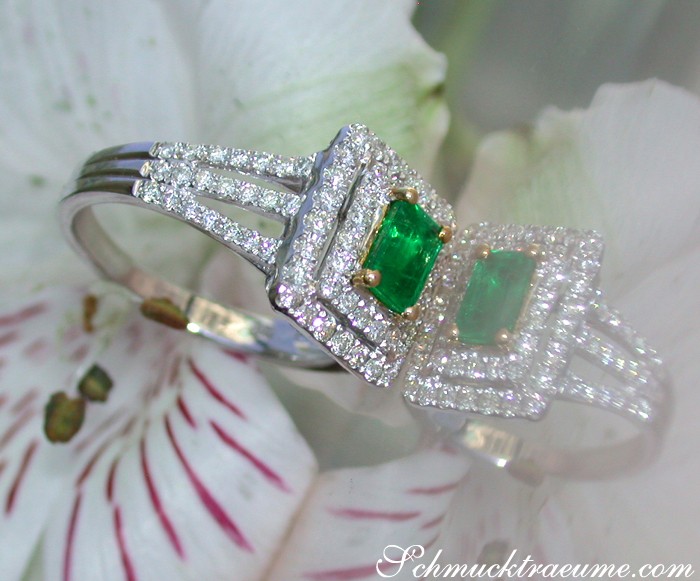 Ausgesuchter Smaragd Ring mit Brillanten - Image 2