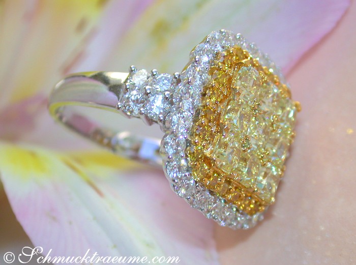 Exklusiver gelbe Diamanten Ring mit Brillanten - Image 5