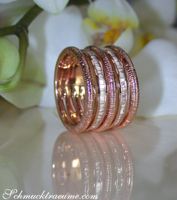 Puristischer Roségold Ring mit Diamanten - Image 5