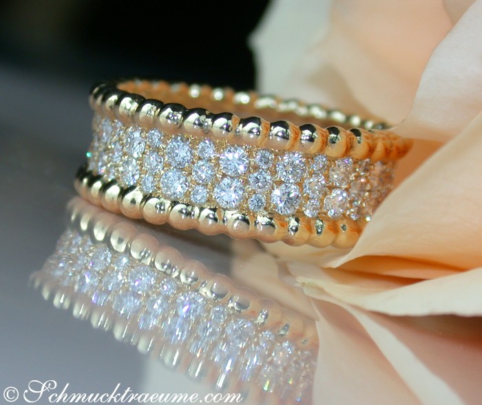 Gelbgold 750 Memoryring mit 1.290 TW VS Brillanten