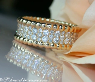 Gelbgold 750 Memoryring mit 1.290 TW VS Brillanten