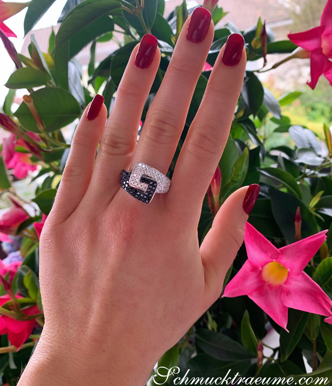 Extravaganter Gürtel Ring mit schwarzen Diamanten - Image 4