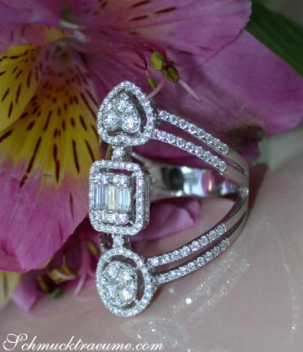 Ausgefallener Brillanten Ring mit Baguette Diamanten - Image 4
