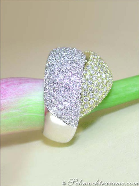 Auffallender Brillanten Ring in Gelbgold und Weißgold - Image 8