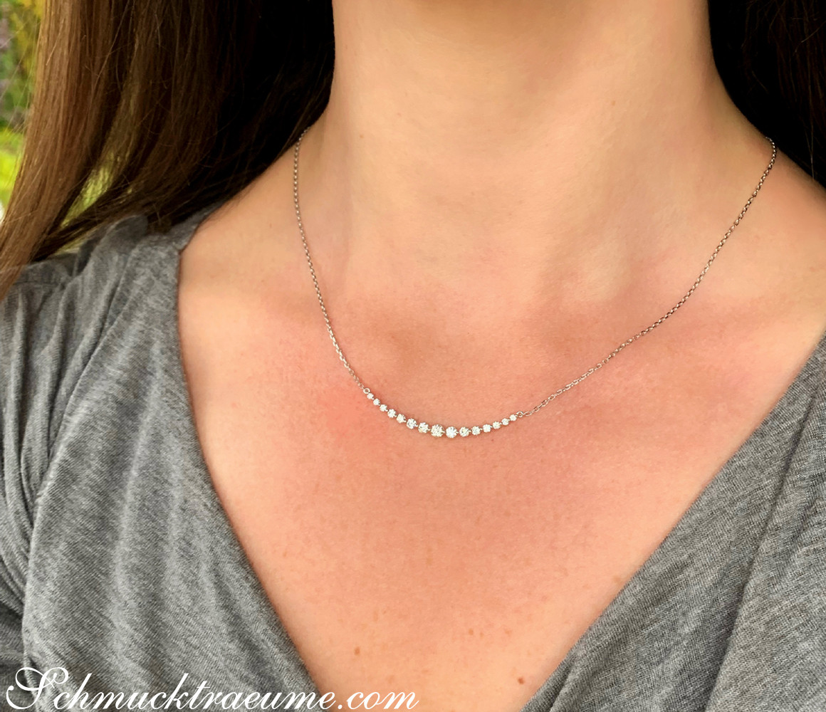 Brillanten Halskette "Schwebender Diamant" - Image 7