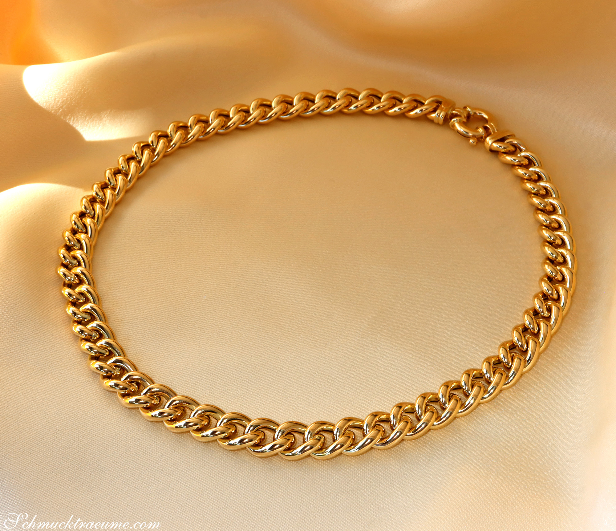 Gold pur: Prächtiges Rund Panzer Collier in Gelbgold 585