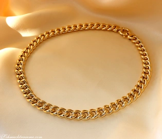 Gold pur: Prächtiges Rund Panzer Collier in Gelbgold 585