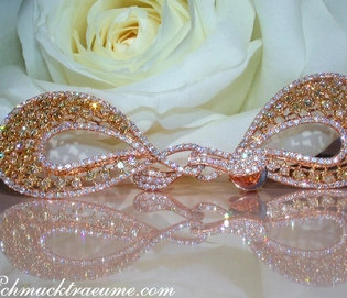 Hochkarätige Ohrstecker aus Roségold 750 mit gelben und weißen Brillanten