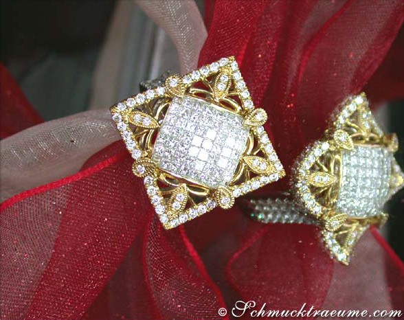 Erstklassiger Brillanten Ring mit Princess Diamanten - Image 2