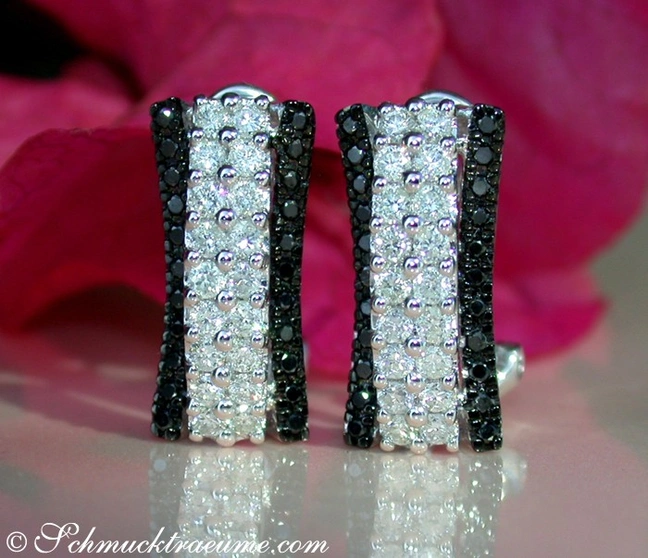 Interessante Ohrstecker mit schwarzen Diamanten - Image 1 Interessante Ohrstecker mit schwarzen Diamanten - Image 1