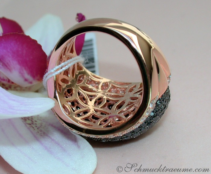 Opulenter Roségold Ring mit schwarzen Brillanten - Image 8
