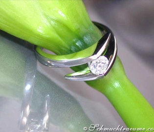 Weißgold 750 Diamant Solitär Ring mit TW VS 0.360 Karat