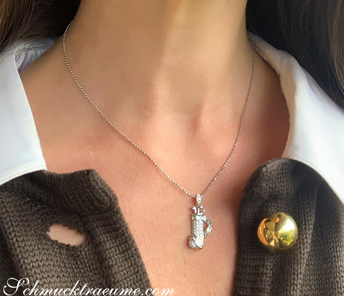 Exquisiter Diamanten Golfbag Anhänger in Weißgold 750 - Image 3