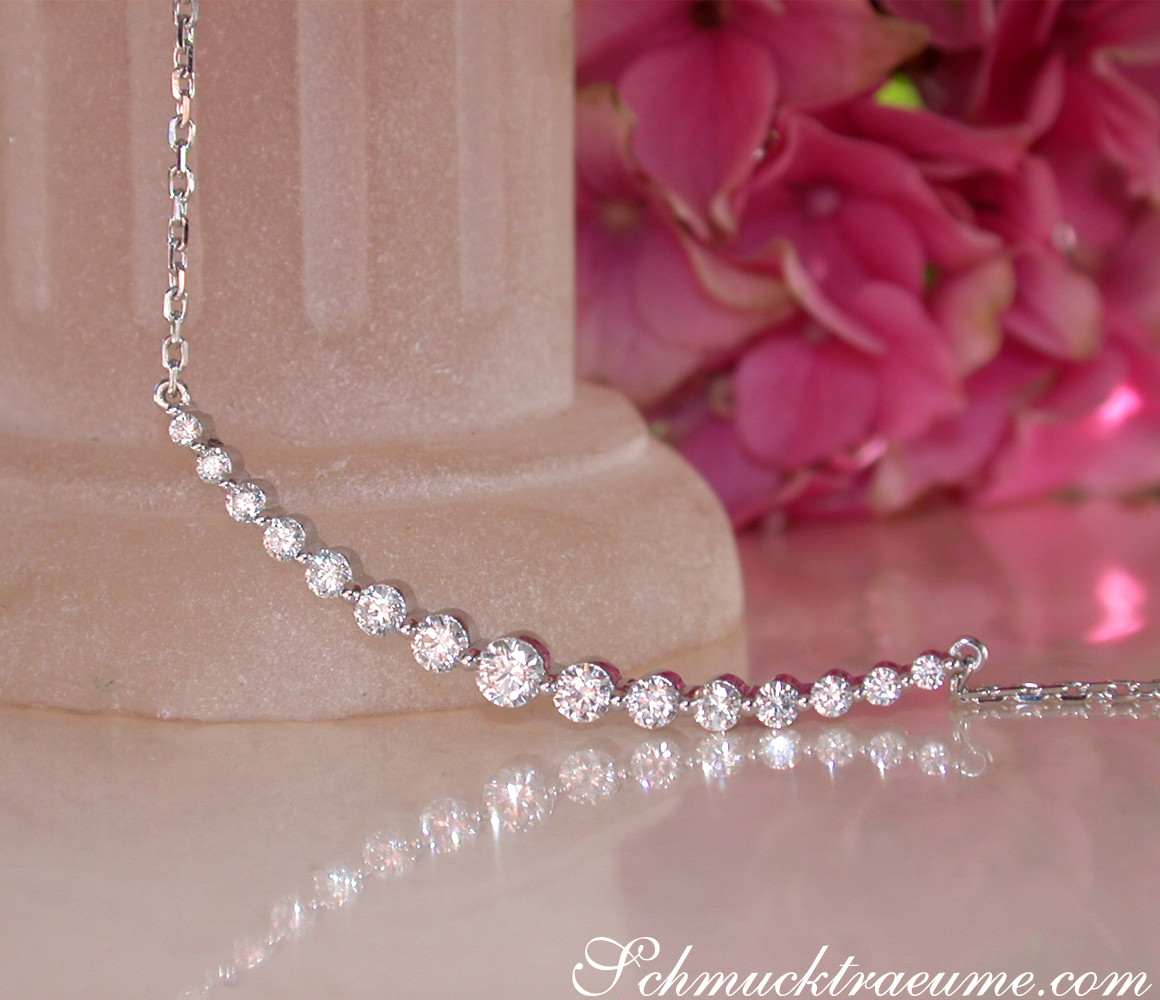 Brillanten Halskette "Schwebender Diamant" - Image 10