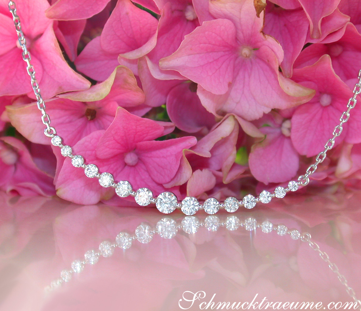 Brillanten Halskette "Schwebender Diamant" - Image 12