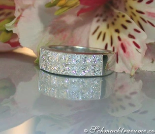 Princess Diamanten Ring in Weißgold mit 1.700 Karat TW VS Diamanten