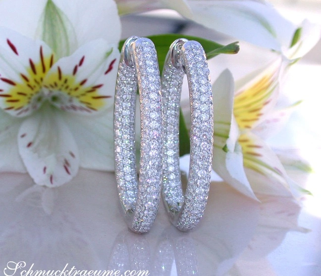 Ovale Diamanten Pavé Creolen - Image 1 Ovale Diamanten Pavé Creolen - Image 1