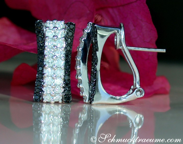 Interessante Ohrstecker mit schwarzen Diamanten - Image 4