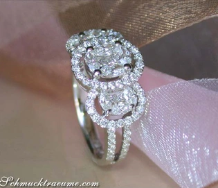 Illusion-Diamant-Ring mit 1.140 Karat in Weißgold 750
