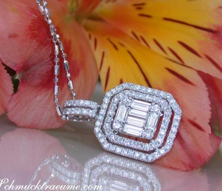 Erlesener Brillanten-Anhänger im Octagon-Design, 0.820 Karat, TW SI, Weißgold 750