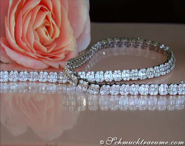 Exklusives Brillanten & Baguette Diamanten Collier (14.50 ct.) - Image 5