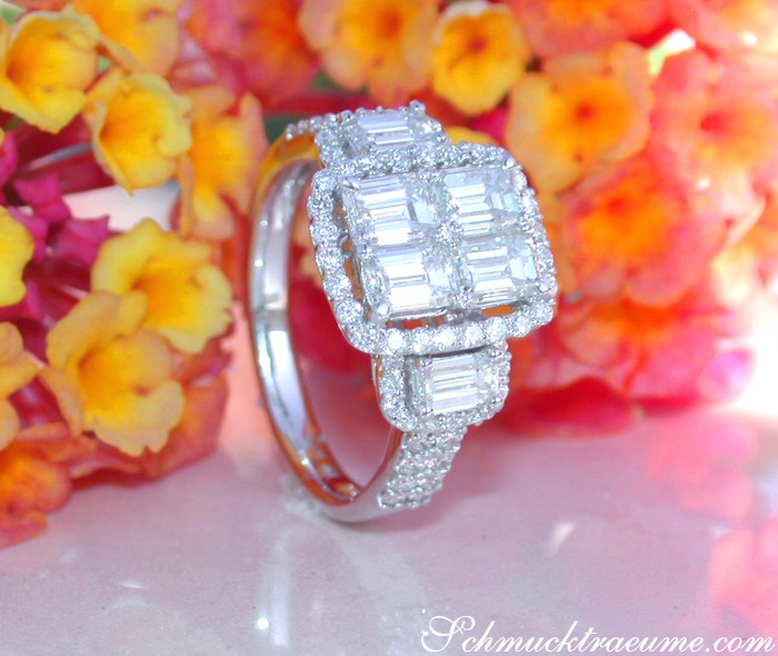 Ausgesuchter Brillant Ring mit Diamanten im Smaragdschliff - Image 5